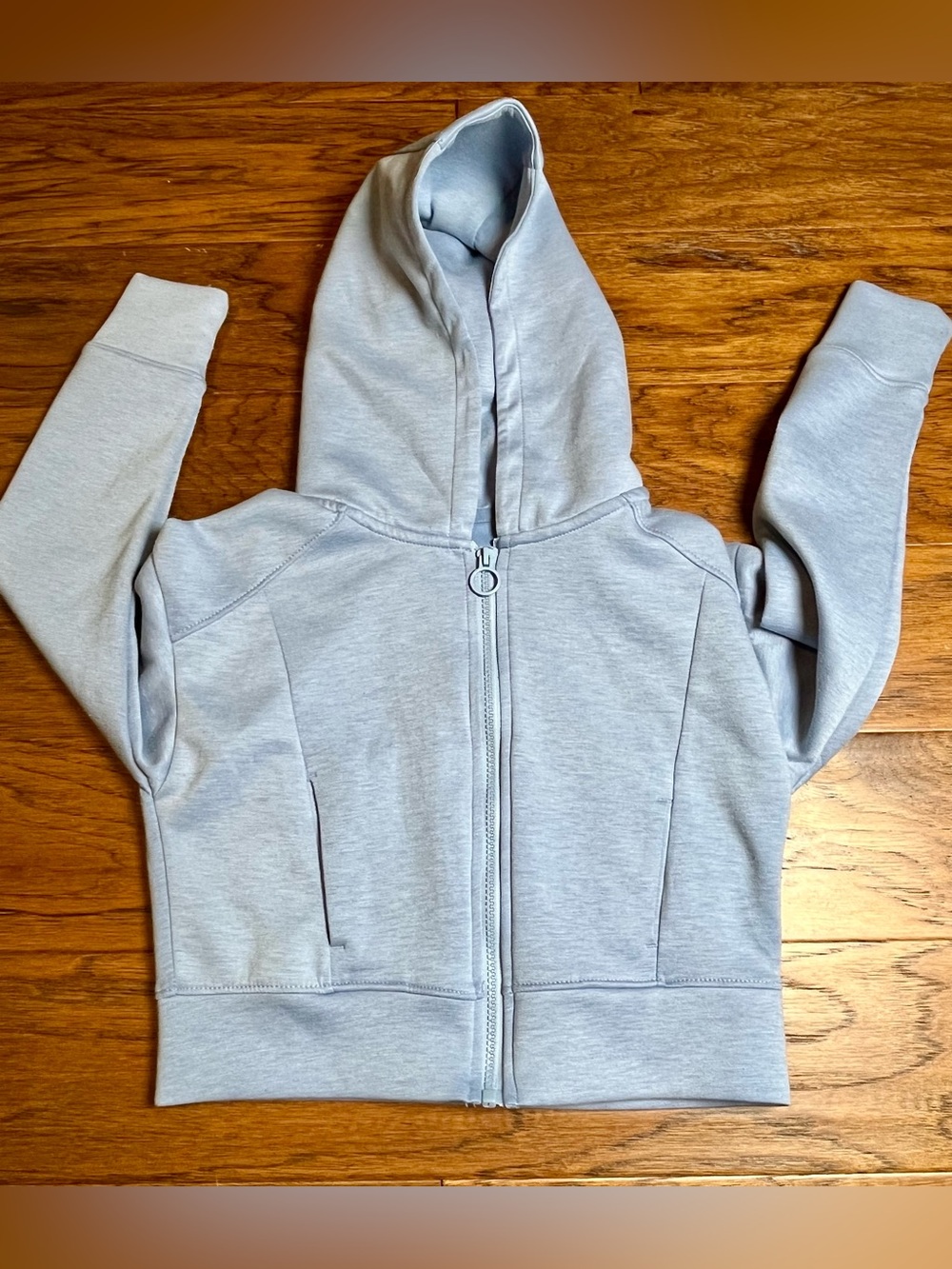 Yogalicious Light Blue Heathered Kids Zip-Up Hoodie Size 10